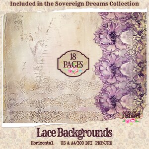 Lace Background Junk Journal Paper | Junk Journal Kit | Printable ...