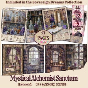 Mystic Alchemist Sanctuary Paper | Mystic Printable Journal  | Digital Paper Ephemera |Alchemy Sanctum| Sovereign Dreams Junk Journal Paper