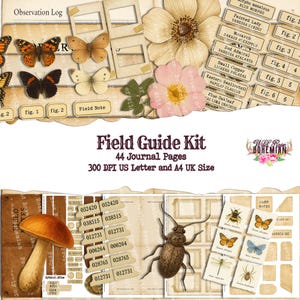 Field Guide Journal, Documentation Cards, Specimen Cards, Nature Journal, Etemology, JOurnal Pages, Field Notes, Field Sketches, Journal