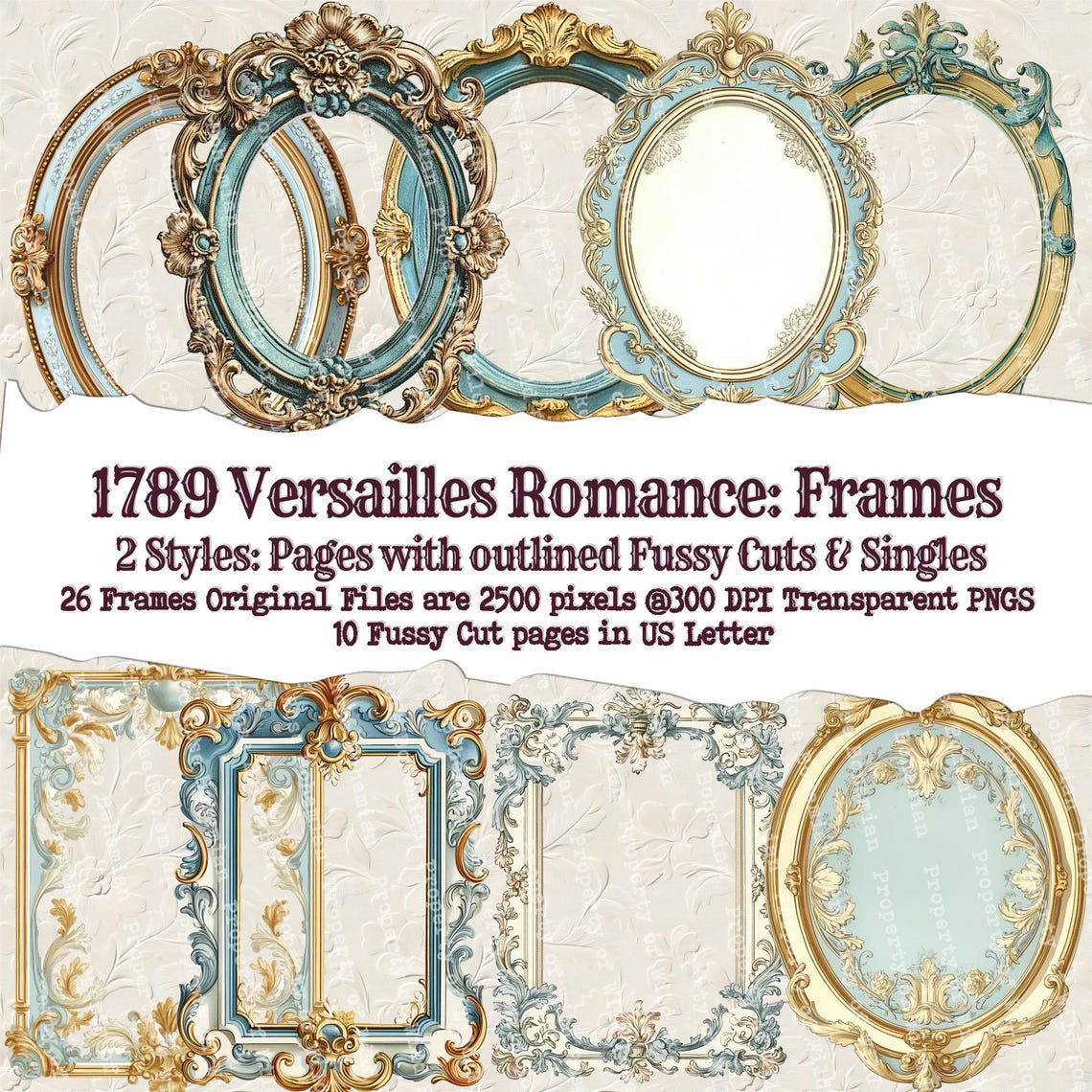 Frames Vintage Rococo : Printable Ornate Frames, Victorian Scrapbooking ...