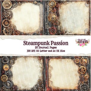 Steampunk Rose Metal Digital Printable, Printable rust Steampunk Paper,  Junk Journal Grungy Industrial Paper Digital Printable, Mixed Media