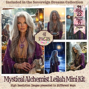 Mystical Alchemist Leilah Add on Mini Printable Junk Journal Kit | Digital Paper Ephemera | Sovereign Dreams | Artist Printable Page