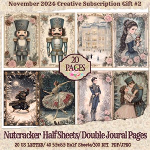 Nutcracker Ballet Junk Journal | Junk Journal Kit | Printable Nutcracker Ballet Half Sheets | Digital Paper  Christmas Digital Paper