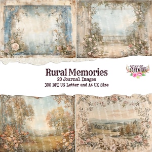 Cottage Core French Paper, French Country side Collage Paper, Vintage Grunge, Shabby Chic Script Rural parchment Mixed Media Paper, French
