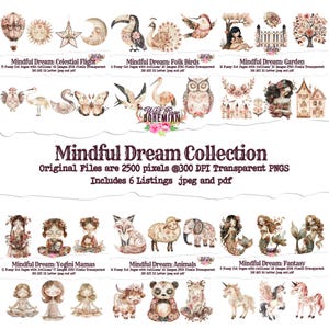 Whimsical Fantasy Clipart Transparent PNG,  Mixed Media file, Clipart Scandinavian clipart in  Mindful Dream Collection