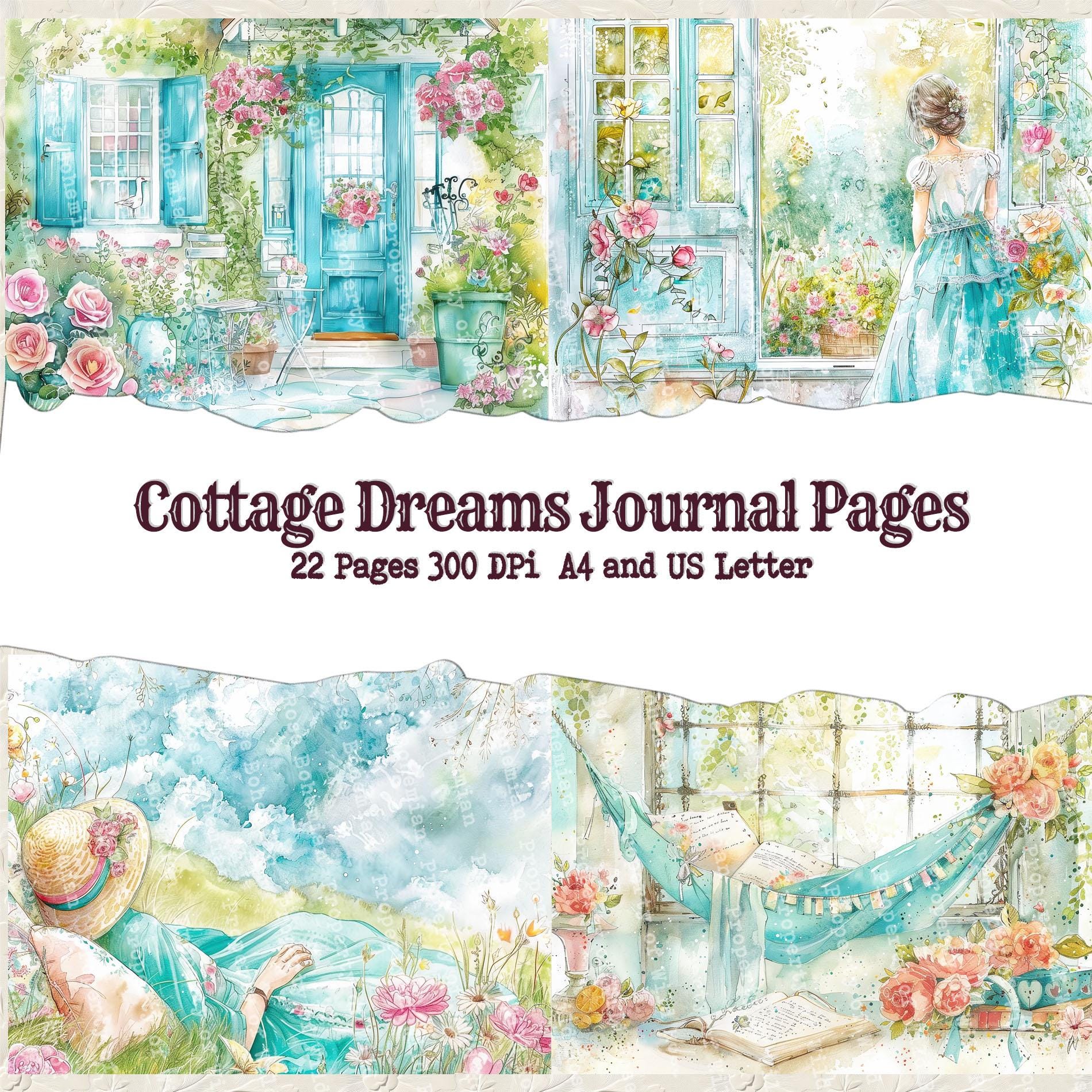 Cottage Garden Junk Journal Kit: French Summer Digital Paper (PDF Printable A4/US Letter Size)