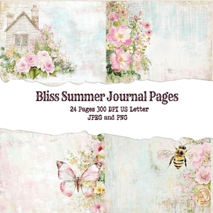 Cottagecore Journal Paper: Shabby Chic Rose Collage (Digital Download)