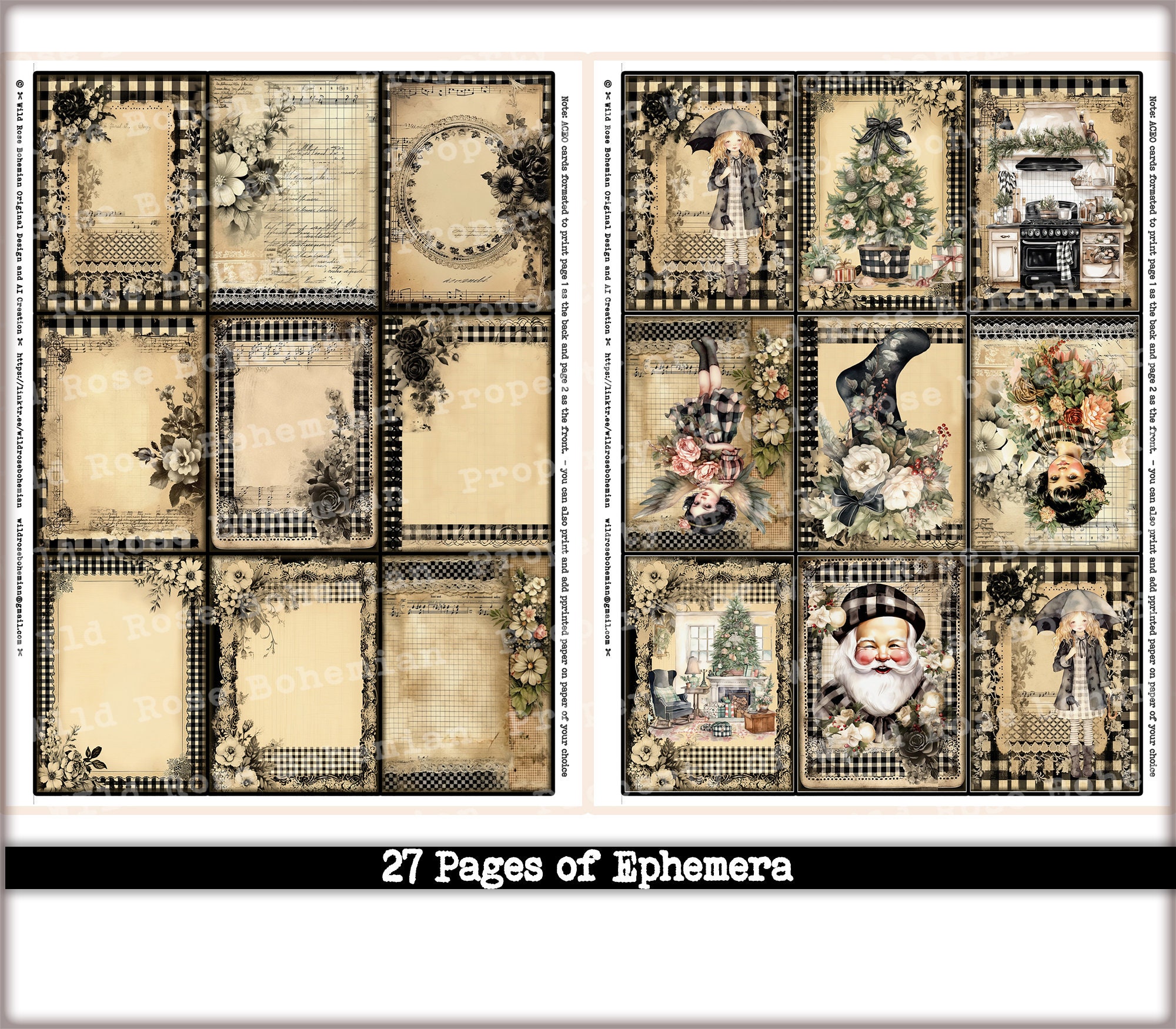 Winter Junk Journal Farmhouse Printable Kit, Farmhouse Ephemera ...