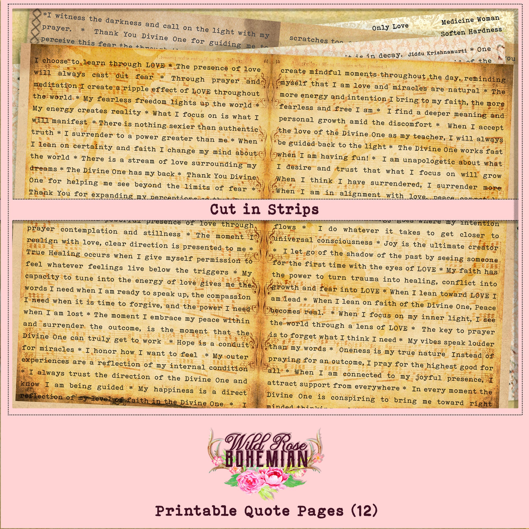 Printable Quote Pages Journal Pages Junk Journal Kit - Etsy