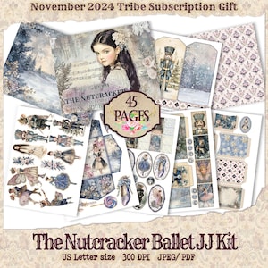 Nutcracker Ballet Junk Journal | Junk Journal Kit | Printable Nutcracker Ballet Ephemera | Digital Paper  Christmas Journal Kit