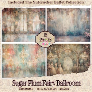 Nutcracker Ballet Junk Journal | Junk Journal Kit | Snowy Forrest| Digital Paper  Christmas Digital Paper |Sugar Plum Fairy