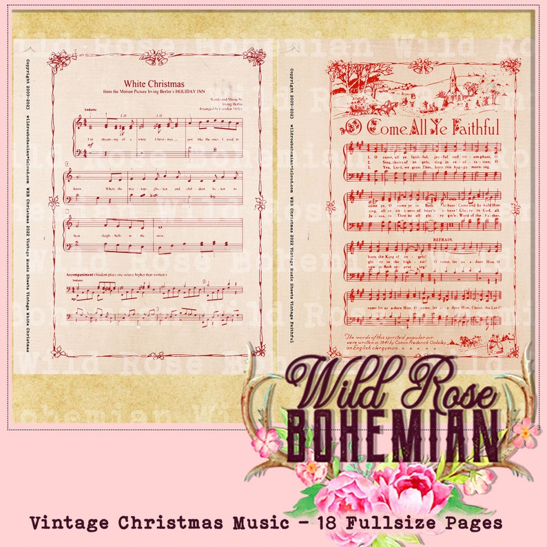christmas-sheet-music-digital-printable-christmas-music-sheets-christmas-carols-vintage