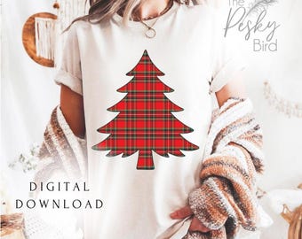 Plaid Christmas Tree PNG