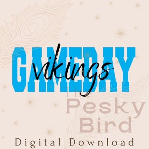 DIGITAL DOWNLOAD - Gameday Vikings PNG, Gameday football, Vikings design, School spirit png, football design, gameday designs