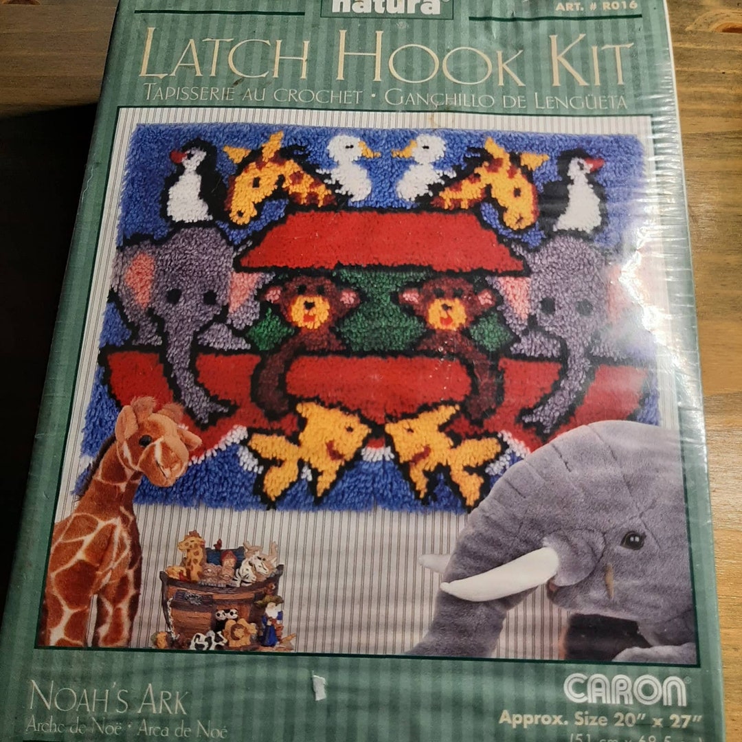 Noah's Ark Latch Hook Kit Natura Animals Crafts Vintage Etsy