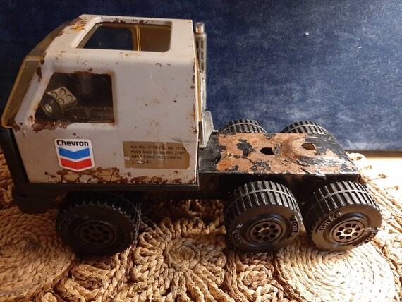 70s Tonka Chevron Truck Cab Toy Collectible Industrial Worn Look