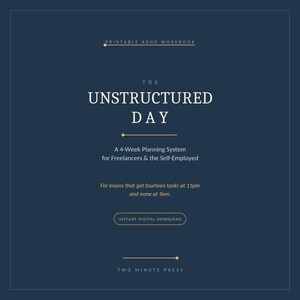 ADHD Planner for Freelancers | 4-Week Guided Workbook | Task Initiation & Time Blocking | Printable + GoodNotes | Digital Download