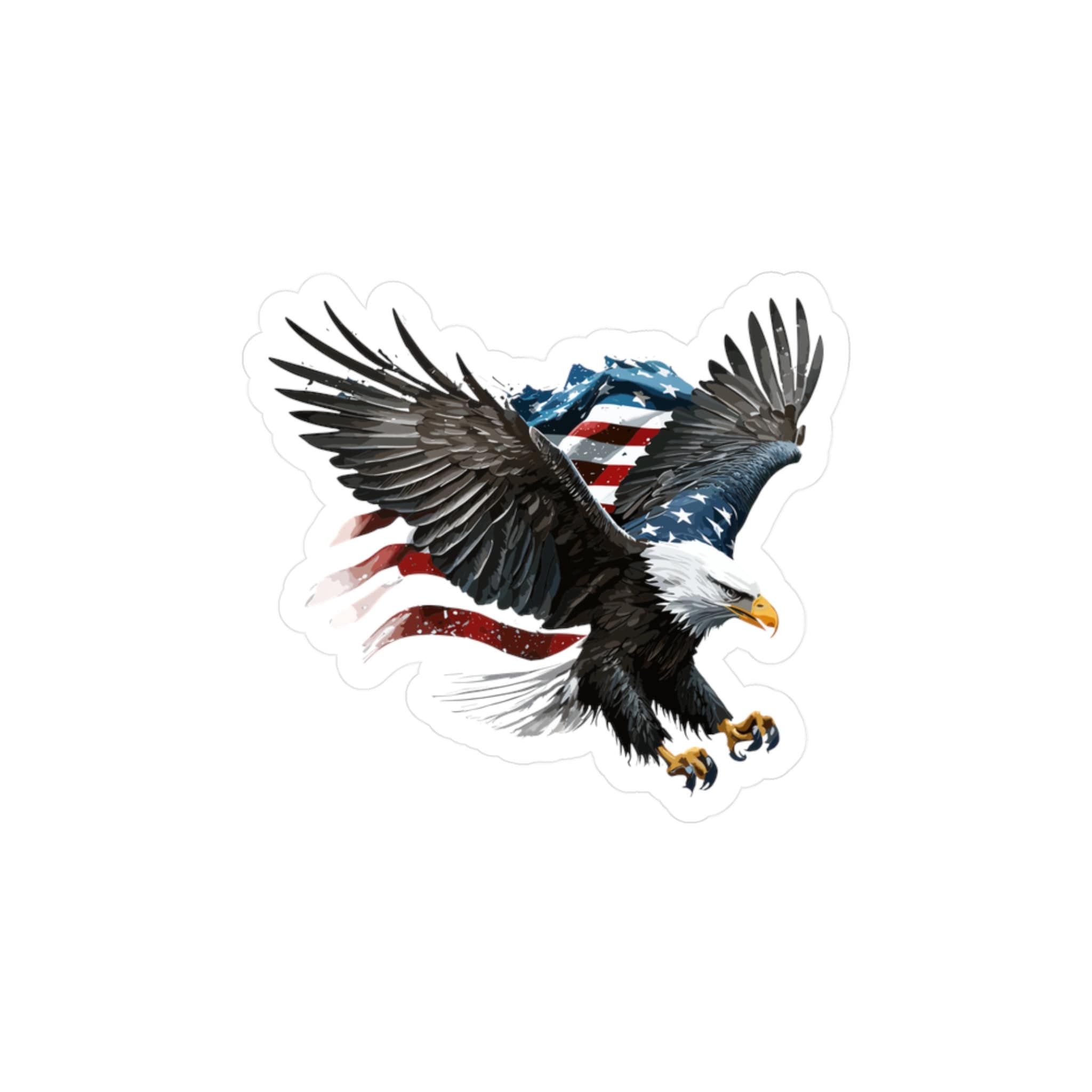 Patriotic American Eagle Decal Sticker | Bald Eagle Decal | Kiss-cut ...