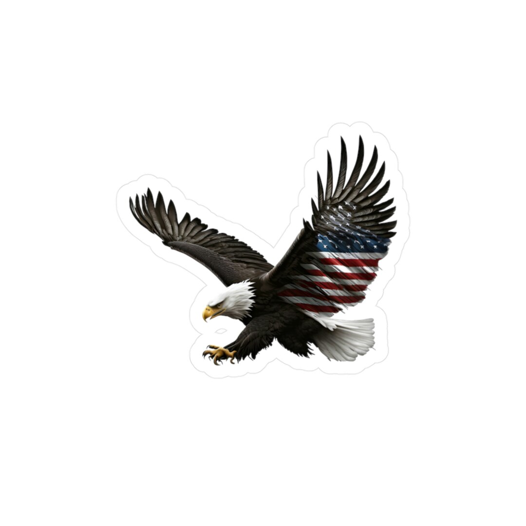 Patriotic American Eagle Decal Sticker USA Eagle Kisscut Etsy