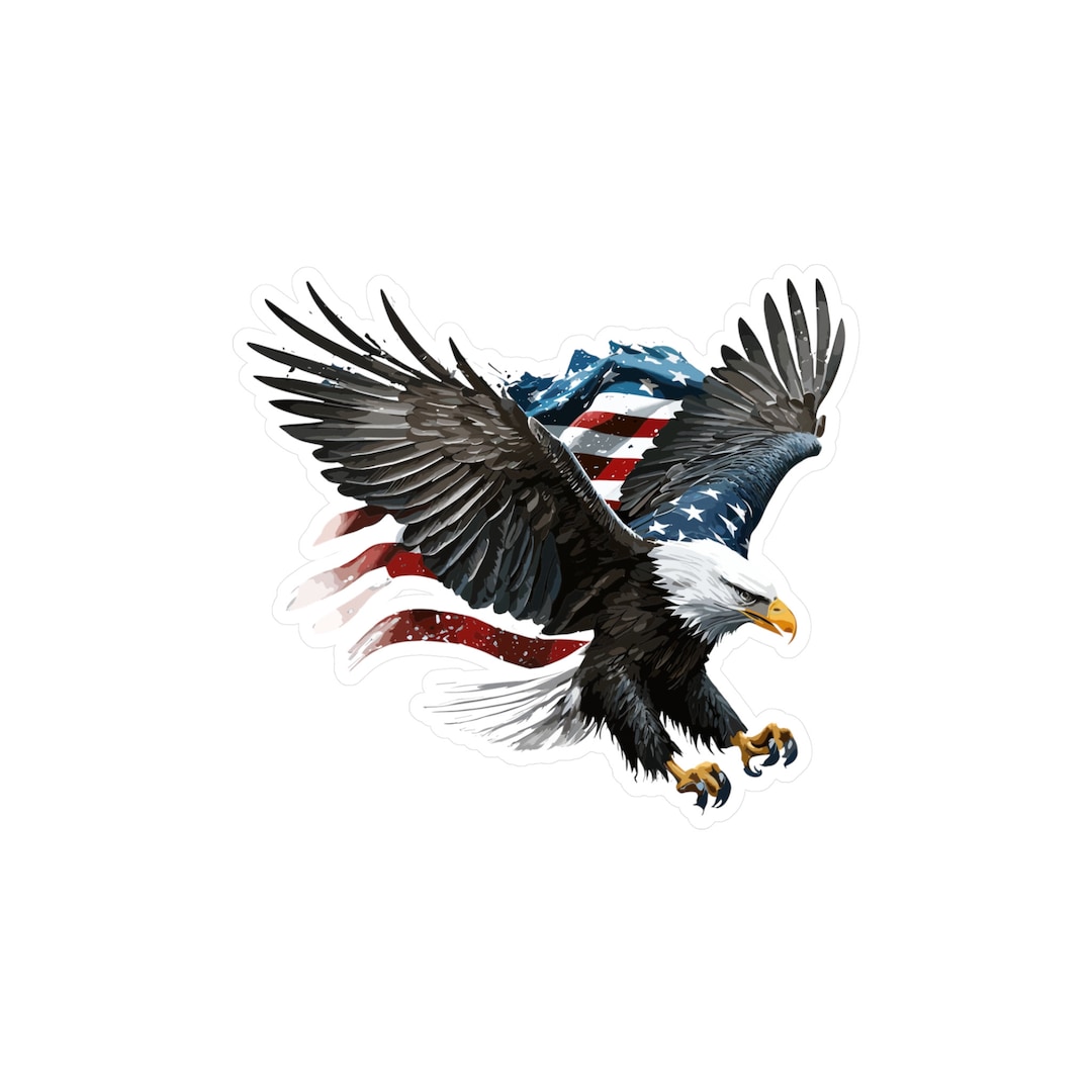 Patriotic American Eagle Decal Sticker Bald Eagle Decal Etsy