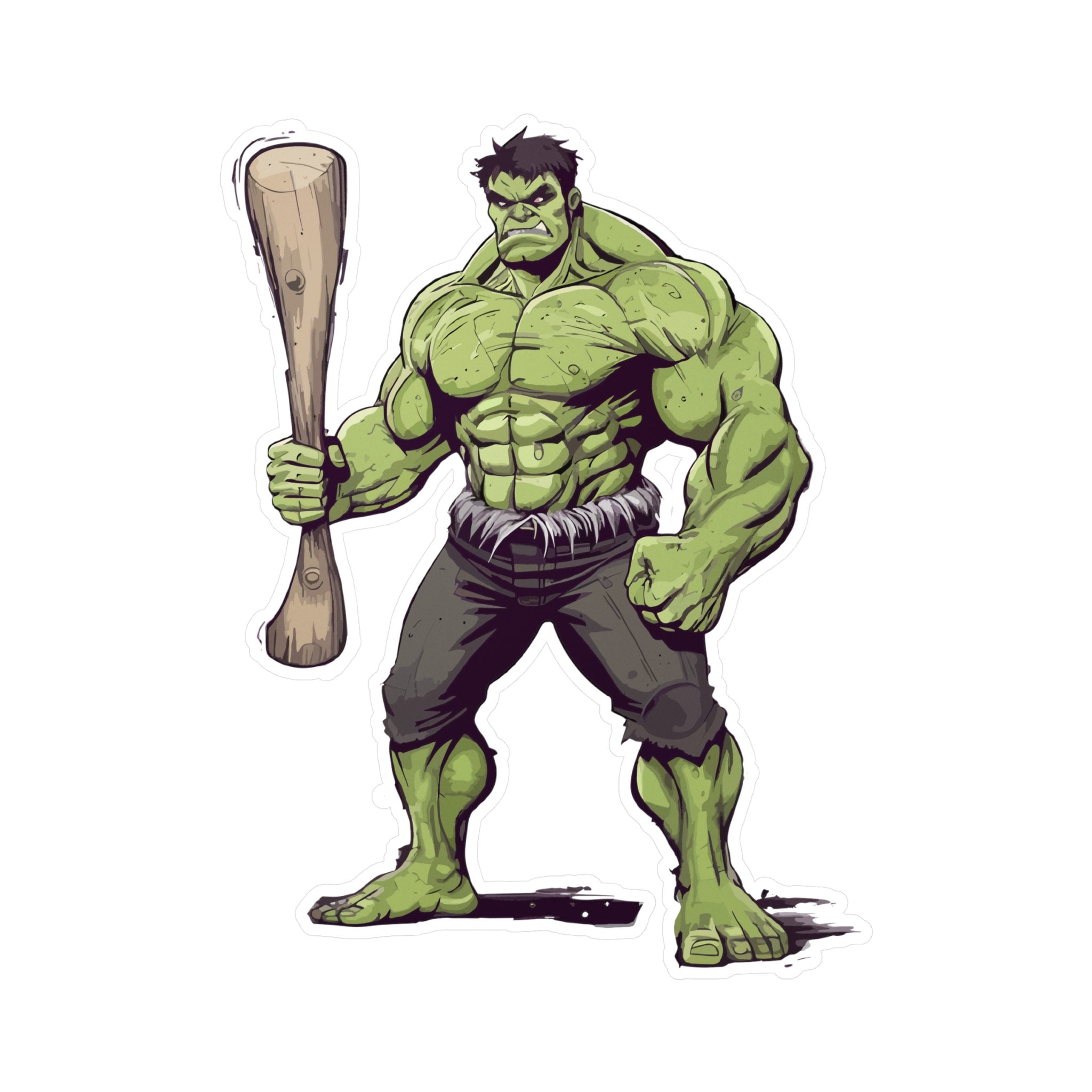 Hand Drawn Incredible Hulk Kisscut Vinyl Decal Etsy