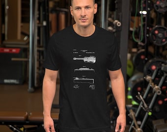 Camiseta unisex con diseño de patente de guitarra.
