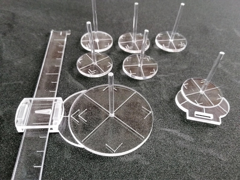 Battlefleet Gothic Set of Ruler and 32mm 60mm Bases With Acrylic Stand ...