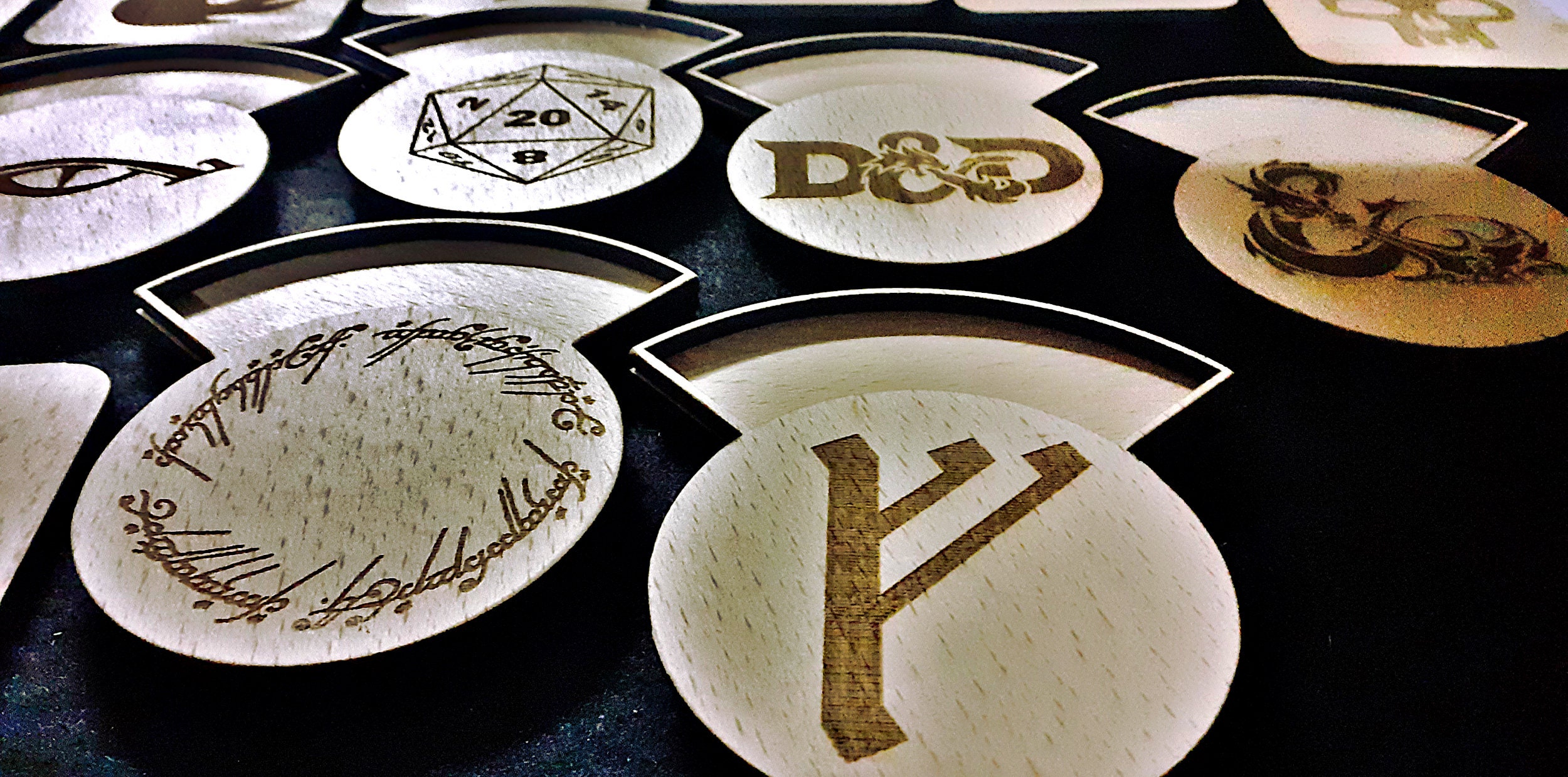 Set Wood Coasters, Custom Dice Tray Coasters, Wood Kit Coasters With