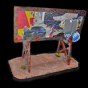 Billboard bord, Gaslands bijgetankt bord. Scenario voor oorlogsspellen. terrein van oorlogsspelen