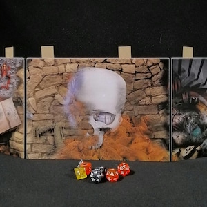 Custom Wooden DM Screen - Magnetic Landscape DM Screen - Handmade in Spain Decoupage Art Cthulhu, Gothic, Medieval, Steampunk