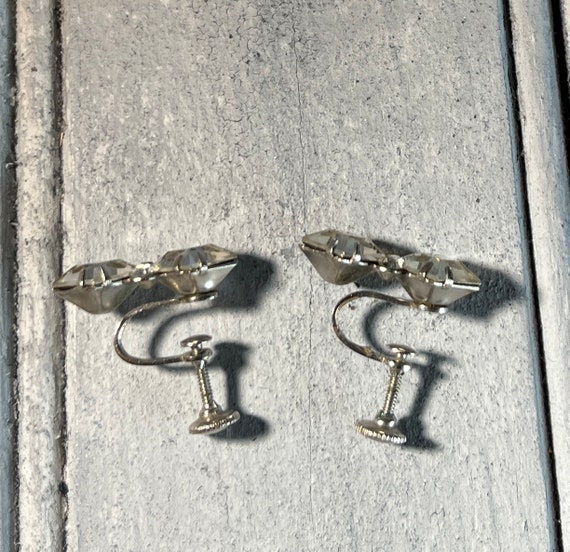 Art Deco Rhinestone Earrings, Art Deco Clear Rhin… - image 4