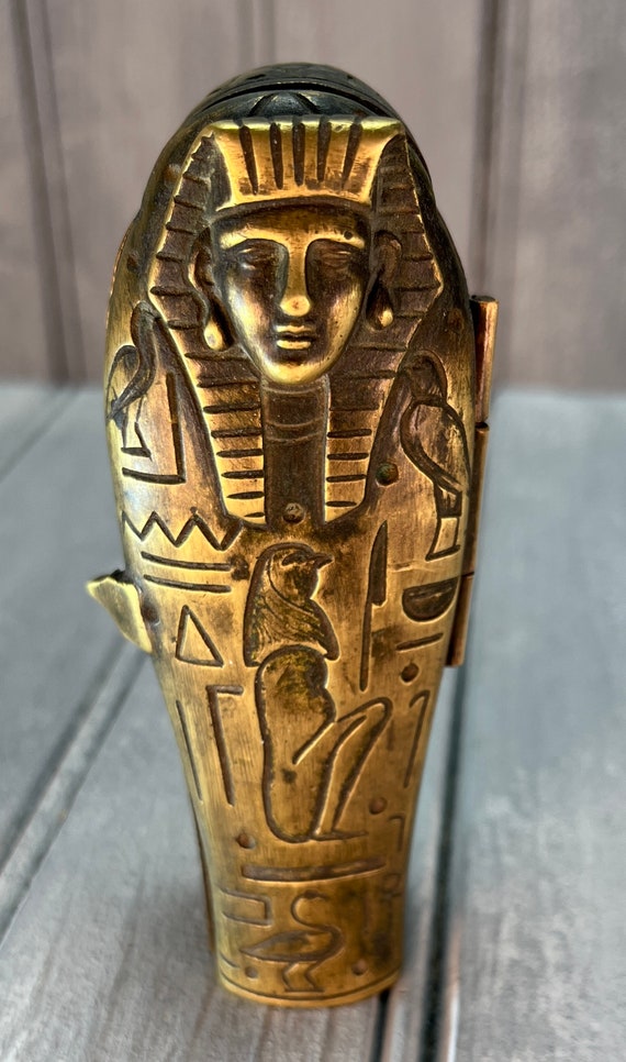 Brass Egyptian Mummy Sarcophagus Box