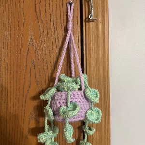 Hanging Crochet Flower Heart Plant