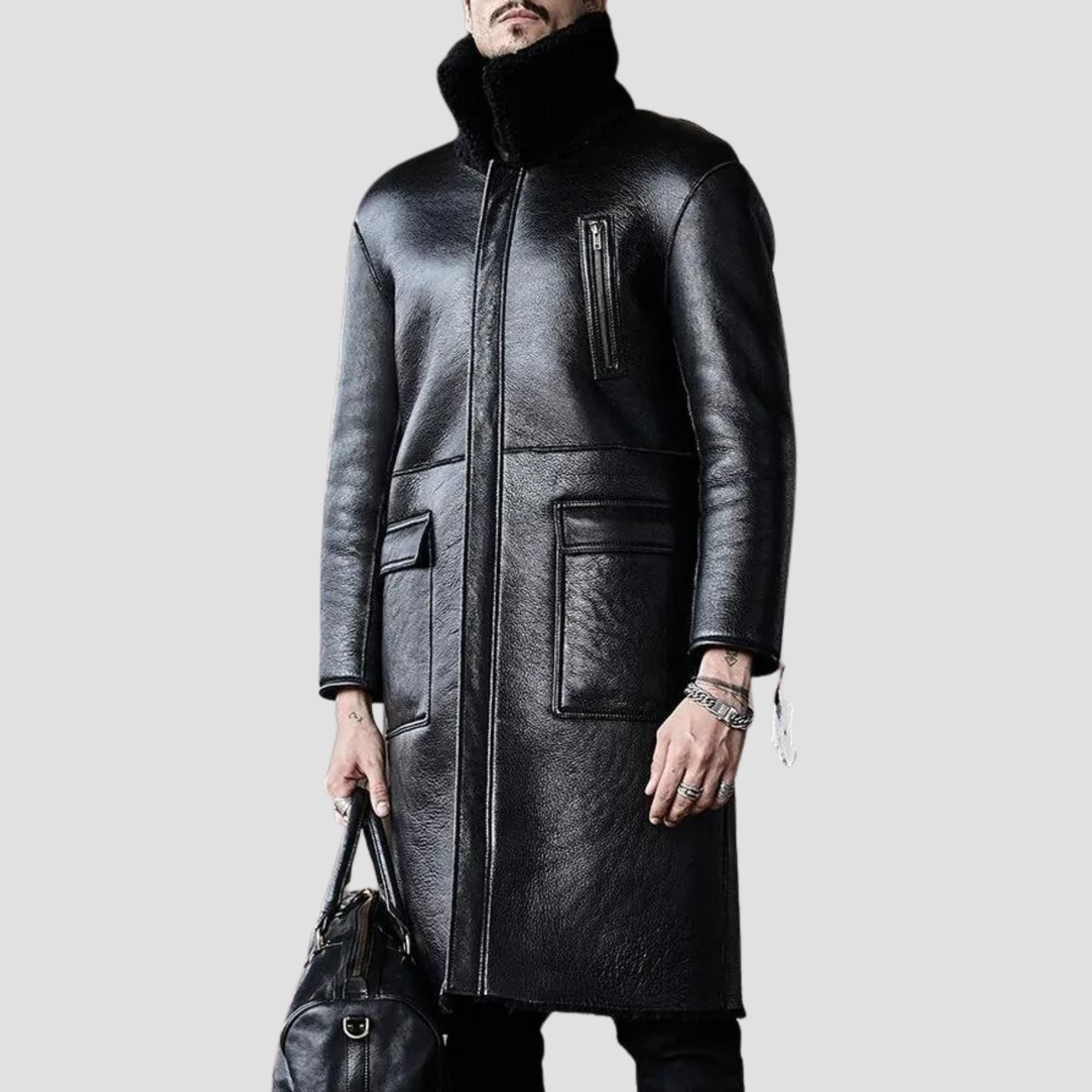 leather double faced jacket