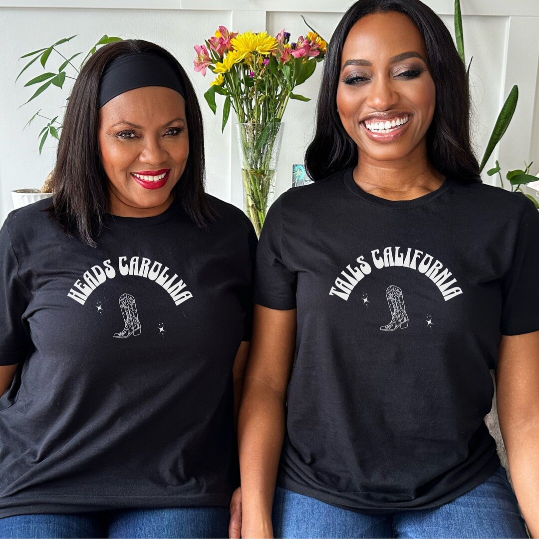 Heads Carolina Tails California Matching Tshirts Best Friend Etsy