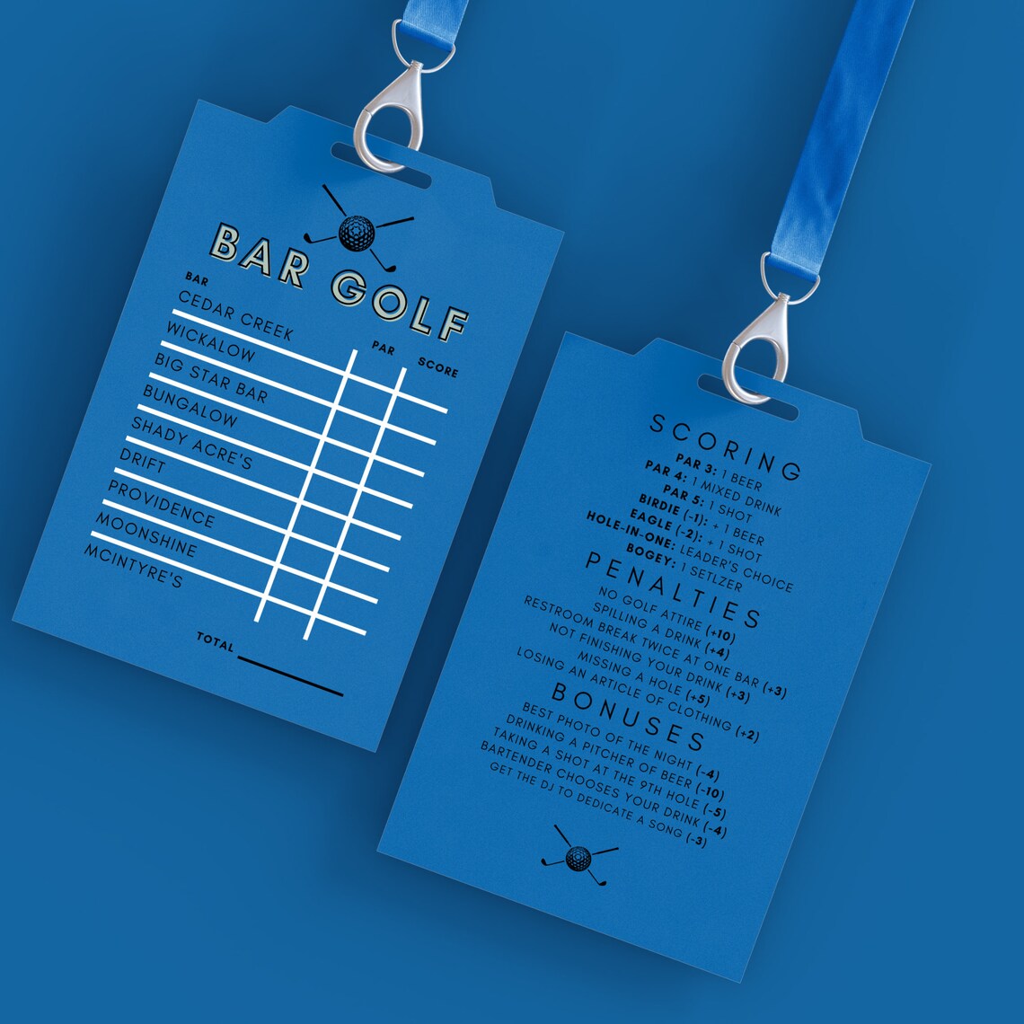 Modern Bar Golf Score Card Template Pub Crawl Invitation Etsy