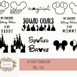 Florida theme park svg, mickey bundle svg, princess svg, family vacation svg