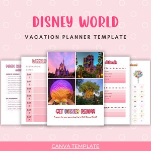 DisneyWorld Planner Templates Guide, Templates for Planning a WDW Vacation, WDW Ultimate Park Planner, Canva Template