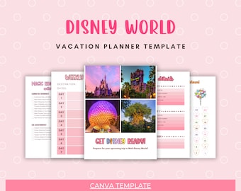 Disney World Vacation Planner Template, WDW Trip Guide (Canva)