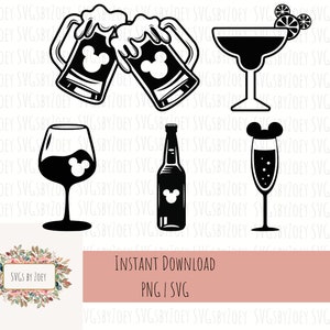 Epcot svg, here for the drinks, mouse head drinks, family trip svg, svg cut file, customize gift svg