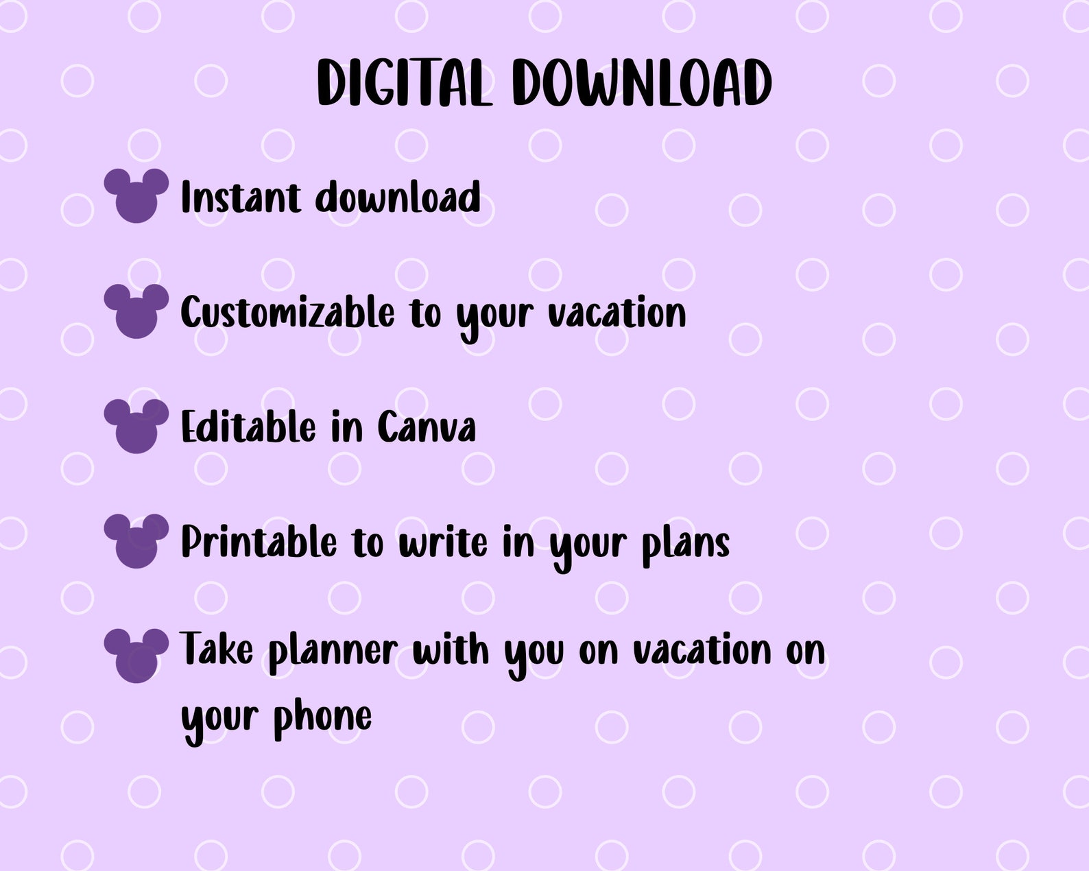 Disney World Vacation Planner Template, WDW Trip Guide (canva) Etsy