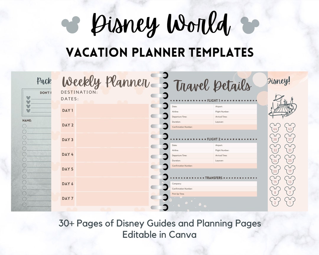 Disneyworld Planner Templates Guide, Templates for Planning a WDW ...