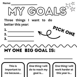Kids Goal Setting Sheet