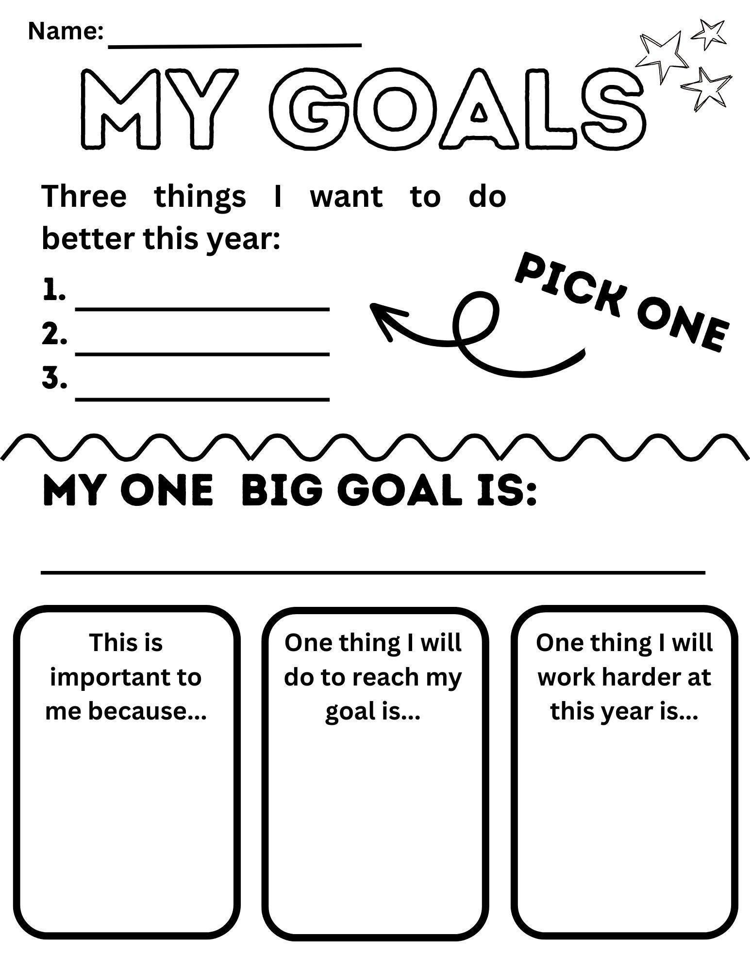 Kids Goal Setting Sheet - Etsy