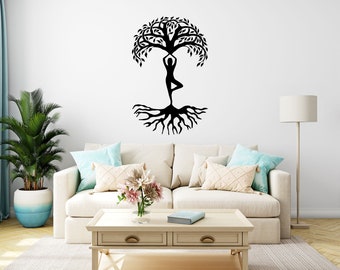 Bodhi Tree Sticker Wall Buddha Meditation Home Decal Window Zen Decor Vinyl DIY