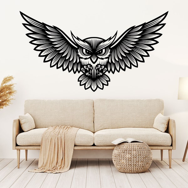 Owl Wall Decal Etsy UK