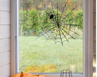 Spider Halloween Stickers Creepy Web Wall Decal Window Decoration Vinyl