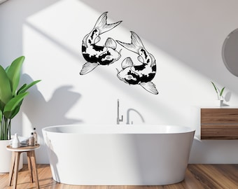 Koi Fish Sticker Wall Animals Home Japanese Bathroom Decor Vinyl Decal Shop