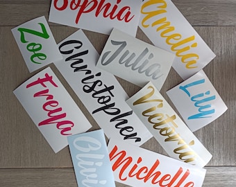 Personalised Vinyl Name Stickers Decal Label Wine & Water Bottle Balloon Wedding