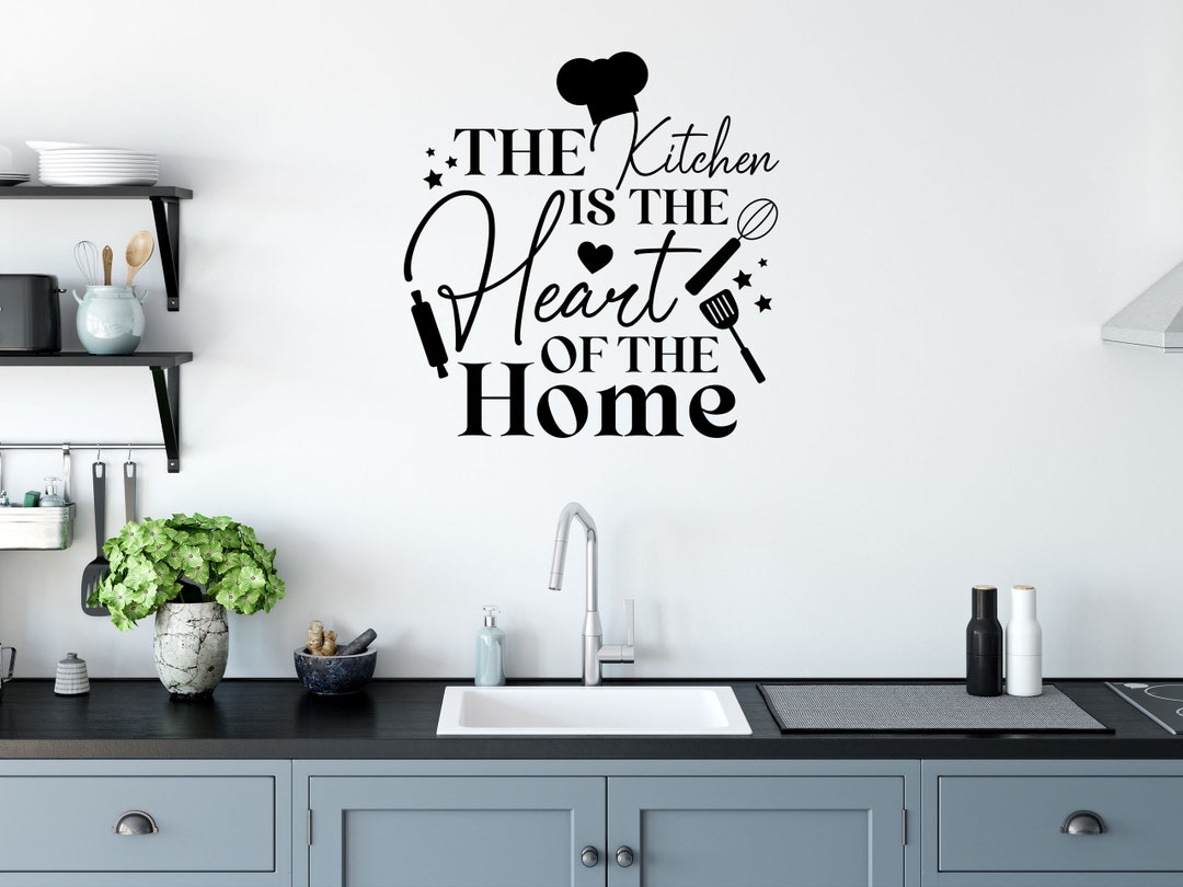 Kitchen is the Heart of Home Vinyl Wall Decal Quotes Decoration - Etsy UK